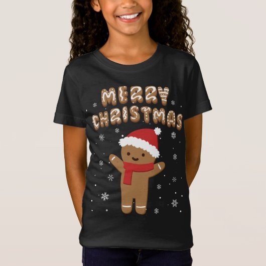 T-Shirt Joyeux pain d'épices de Noël Joyeux biscuit de Noë (Devant)