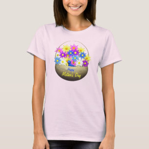 T-shirt Joyeux panier de la Fête des Mères de marguerites 