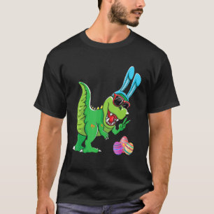 T-shirt Joyeux Pâques 2022 Dinosaur Funny Bunny Ears Panie