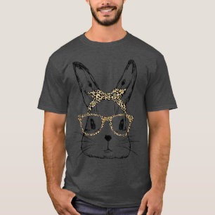 T-shirt Joyeux Pâques 2022 Dy Cute Bunny Face & Leopard Pr