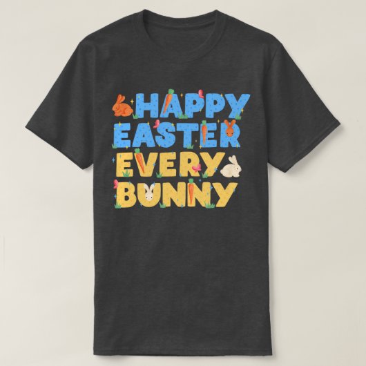T-shirt Joyeux pâques chaque lapin (Design devant)
