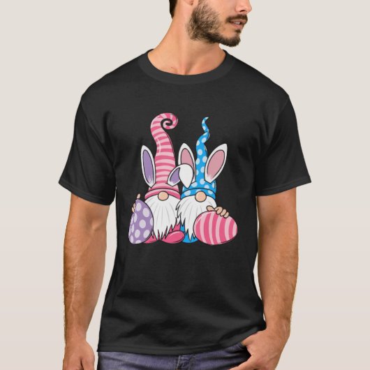 T-shirt Joyeux Pâques drôle Gnome Lapin Lapin Oeufs de lap (Devant)