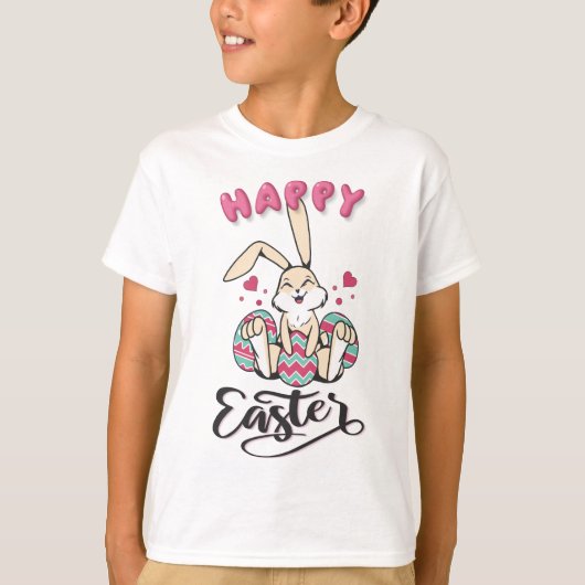 T-shirt Joyeux Pâques du charmant lapin de Pâques (Devant)