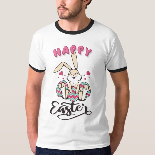 T-shirt Joyeux Pâques du charmant lapin de Pâques (Devant)