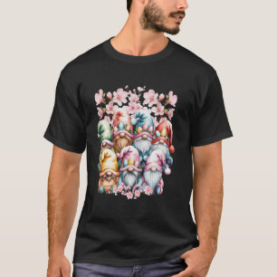 T-shirt Joyeux Pâques Gnomes Bonjour Printemps Fleur Flora