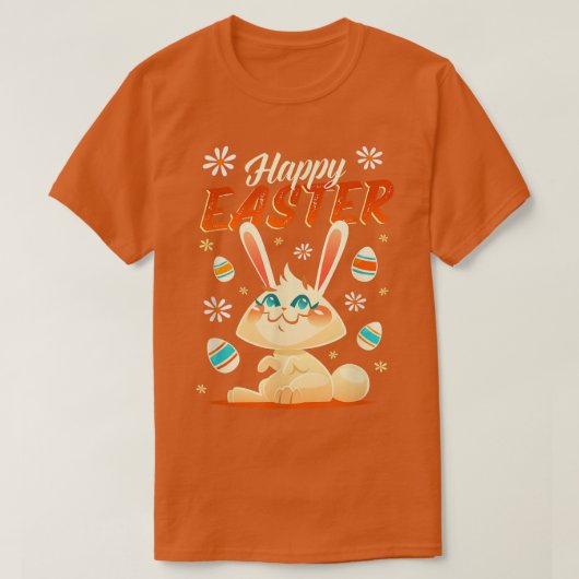 T-shirt Joyeux Pâques, lapin et oeufs (Design devant)