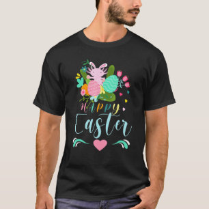 T-shirt Joyeux Pâques mignon lapin Axolotl Oeufs Panier Ho