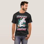 T-shirt Joyeux Pâques mignonne Chasse aux oeufs de lapin d (Devant entier)