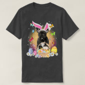 T-shirt Joyeux Pâques mignonne lapin Chien Français Oeufs (Design devant)