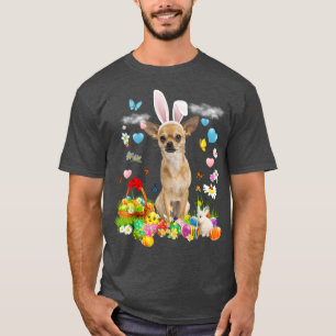 T-shirt Joyeux Pâques mignonne lapin Chihuahua Panier oeuf