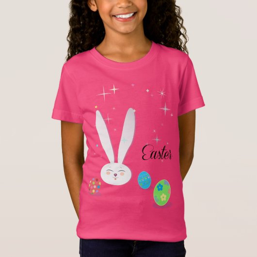 T-Shirt Joyeux Pâques mignonne lapin OEufs de Pâques Fête  (Devant)