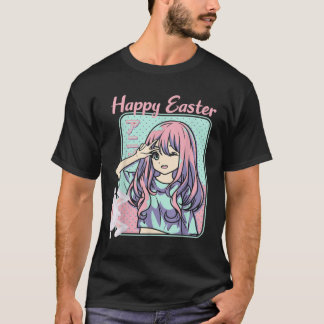 T-shirt Joyeux Pâques, Pâques, Kawaii Anime Girl et Ea