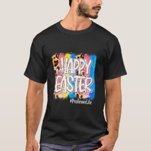 T-shirt Joyeux Pâques Professeur Vie Vintage Leopard Sk