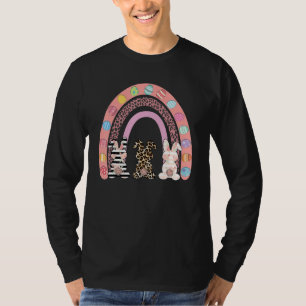 T-shirt Joyeux Pâques Rainbow Leopard Pâques mignonette Bu