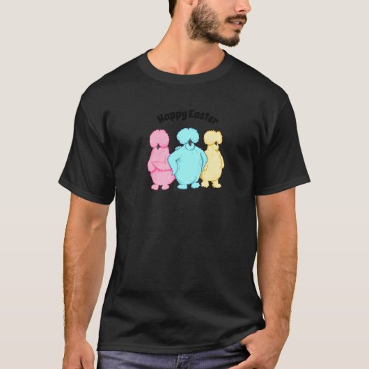 T-shirt Joyeux Pâques Sassy Poulets de Silkie Pastel Blue  (Devant)