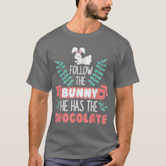 T-shirt Joyeux Pâques Suivez Le Lapin Il A Chocolat Garçon