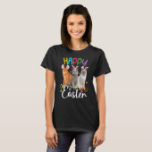 T-shirt Joyeux Pâques Trois Chat Portant Bunny Lapin Ear C (Devant entier)