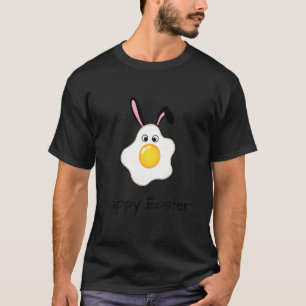 T-shirt Joyeux Pâques un oeuf frit avec lapin mignon ou la