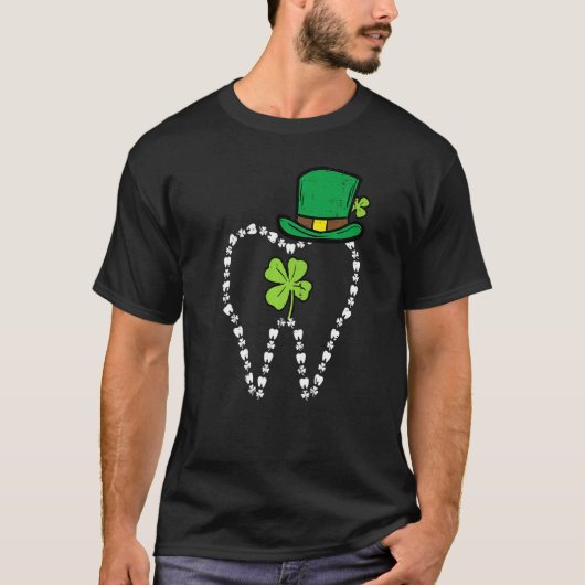 T-shirt Joyeux Patrick Day Dentist Dental Leprechaun Tooth (Devant)