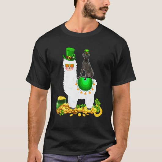 T-shirt Joyeux Patrick S Day Leprechaun Great Dane Riding  (Devant)