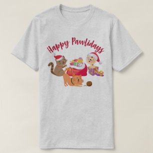 T-shirt Joyeux Pawlidays Christmas Cats Party