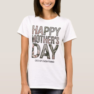 T-shirt Joyeux PDG de Everything Floral Letter de Fête des