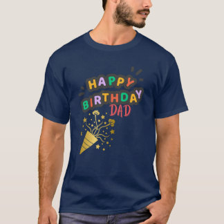 T-shirt Joyeux père d'anniversaire personnalisé d'abondanc