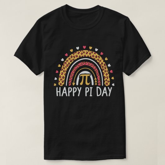 T-shirt Joyeux Pi Day 3.14 Leopard Rainbow Math Enseignant (Design devant)