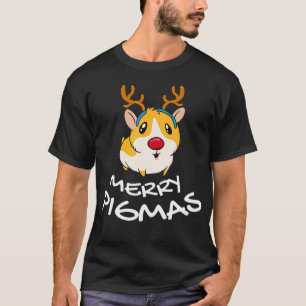 T-shirt Joyeux Pigmas mignons Rodent de Noël Cochon de Gui