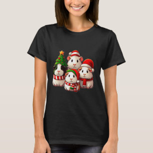 T-shirt Joyeux Pigmas Noël Guinée Cochon ferme animal femm