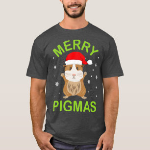 T-shirt Joyeux Pigmas Santa Chapeau Guinée porc Noël anima