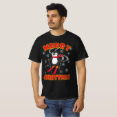 T-shirt Joyeux pingouin de ski de Noël (Devant entier)