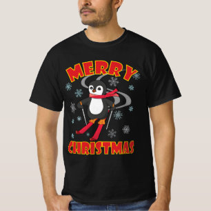 T-shirt Joyeux pingouin de ski de Noël