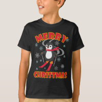 Joyeux pingouin de ski de Noël