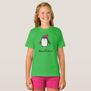 T-shirt Joyeux Pingouin Joyeux Noël en Casquette d'hiver r
