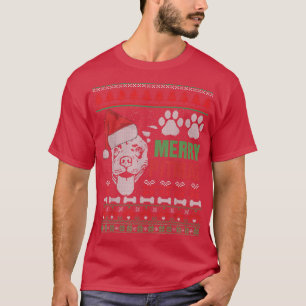 T-shirt Joyeux Pitmas Pitbull Chien moche Sweet Noël