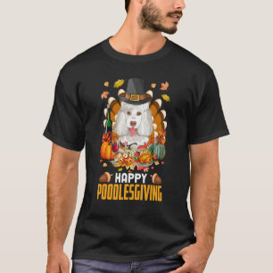 T-shirt Joyeux Poodlesgiving Pèlerin Poodle Chien Turquie