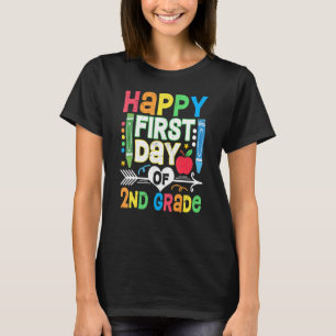 T-shirt Joyeux Premier Jour De 2E Année Retour À L'École P