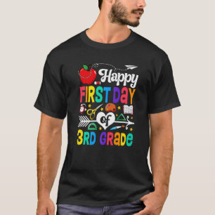 T-shirt Joyeux Premier Jour De 3E Année Équipe Troisième A