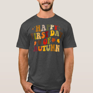T-shirt Joyeux Premier Jour De L'Automne, Chaleureux Autom