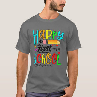 T-shirt Joyeux Premier Jour De L'École Bonjour Enseignant 
