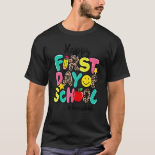 T-shirt Joyeux Premier Jour De L'École Bus Aide Vie Retour