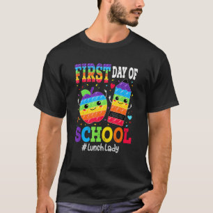 T-shirt Joyeux Premier Jour De L'École Déjeuner Lady Retou
