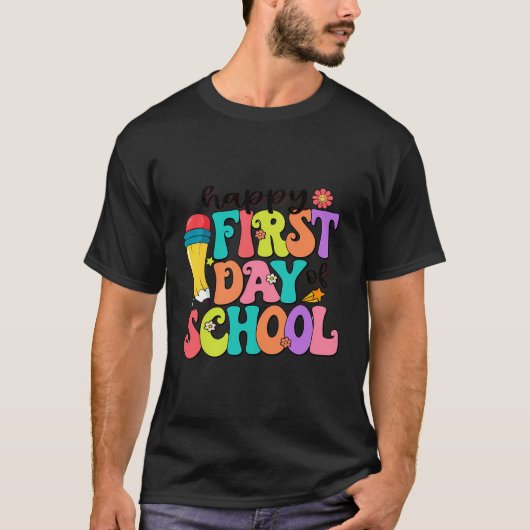 T-shirt Joyeux Premier Jour De L'École Drôle Bienvenue À S (Devant)