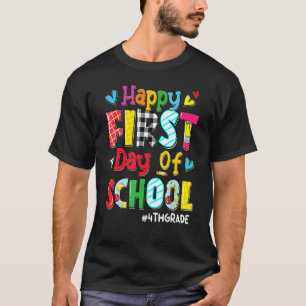 T-shirt Joyeux Premier Jour De L'École Enseignant De 4E An