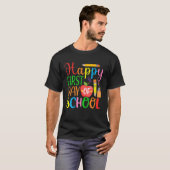 T-shirt Joyeux Premier Jour De L'École Enseignant Et Étudi (Devant entier)