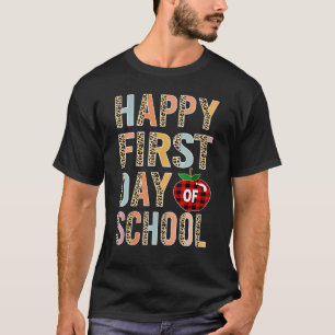 T-shirt Joyeux Premier Jour De L'École Leopard Enseignant 