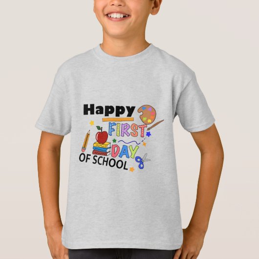 T-shirt Joyeux premier jour de l'école - mignon retour à l (Devant)
