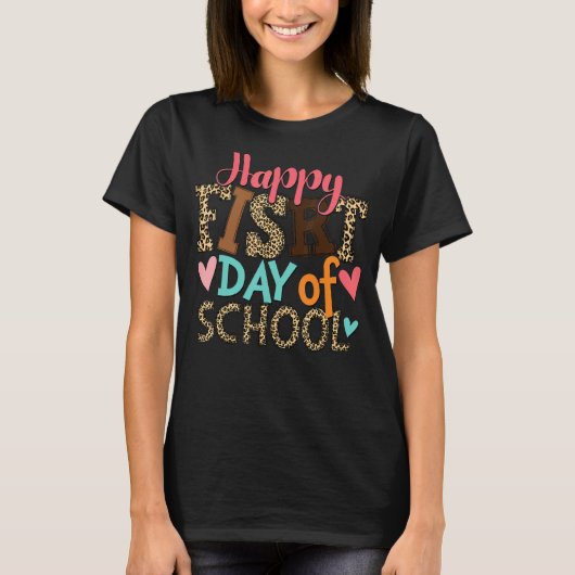 T-shirt Joyeux Premier Jour De L'École Professeur Leopard (Devant)