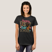 T-shirt Joyeux Premier Jour De L'École Professeur Leopard (Devant entier)